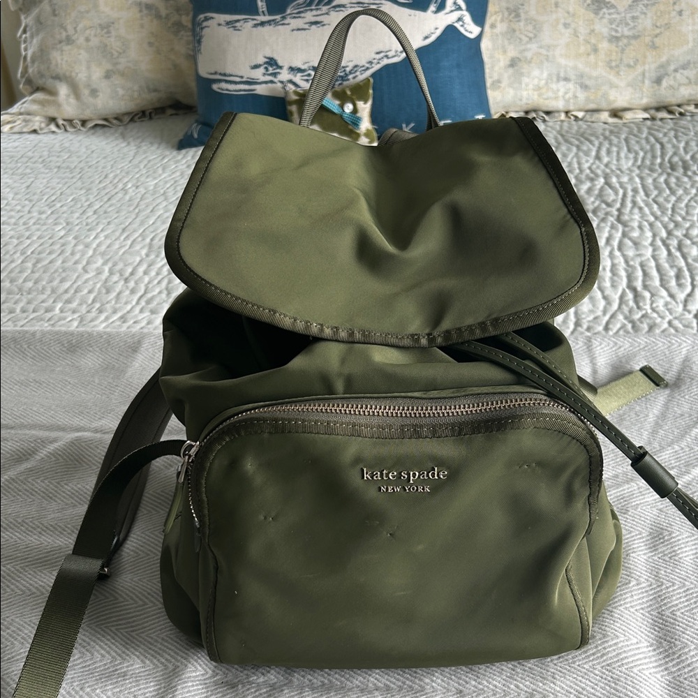 Kate spade olive green backpack